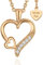 Halskette Damen Rosegold Herzkette Rose Gold Kette vergoldet Engelsflügel Damenkette Ich Liebe Dich Herz-Anhänger Rosegoldschmuck Schmuck Geburtstag Valentinstag Jahrestag Geschenke Frauen Freundin