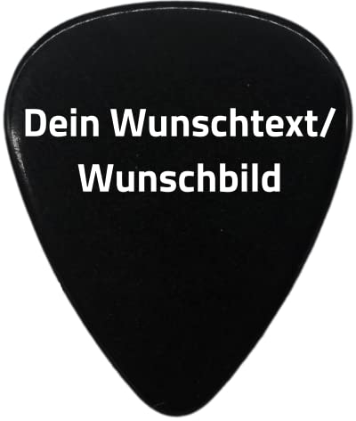 Plektrum mit Wunschtext oder Wunschbild - Personalisiertes Plektrum mit Druck - Individuell und schnell gestalten mit Wunsch-Druck - mit eigenem Bild oder Text personalisieren (Thin, Schwarz)