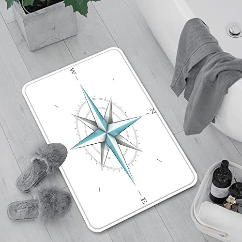 Tappeto da Bagno, Tappetino Doccia Assorbente Antiscivolo,Bussola, antico diagramma a rosa dei venti per le direz,Soffice Tappeti Bagno Microfibra, Tappetini per il Bagno Assorbente D'acqua 60 x 100cm