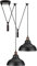 LEDSONE 2 Head Ceiling Pendant Spider Light, 29cm Metal Light Shade, Adjustable 195cm Cord, Vintage Edison 60w E27 Bulb Base, Industrial Retro Lighting, Island Lamp for Dinner Room Kitchen, Black