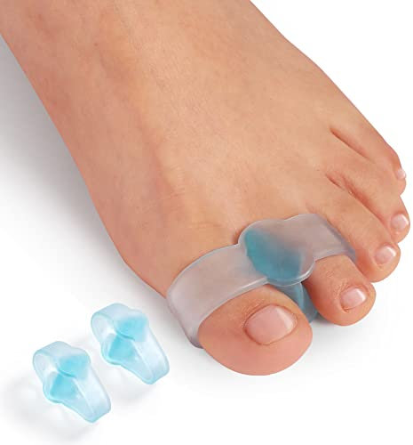 Promifun Bunion Corrector, Zehentrenner mit 2 Schlaufen, 10er Pack Gel Zehenkorrektor (M, Blue)
