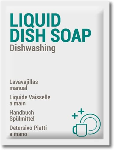 GPQ - Lave-vaisselle liquide | 250 unités x 15 ml | Détergent lavage manuel de vaisselle | Dégraissant/dégraissant | Sans parabènes | Amenities d'appartement, B&B, camping, maison rurale | UE