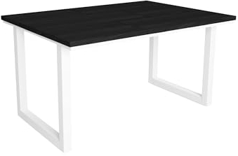 Skraut Home - Table à Manger | 6 Personnes | 140 | Robuste et Stable grâce à sa Structure et aux Pieds Solides | Idéal pour Les rassemblements de Famille | Noir | Style Industriel