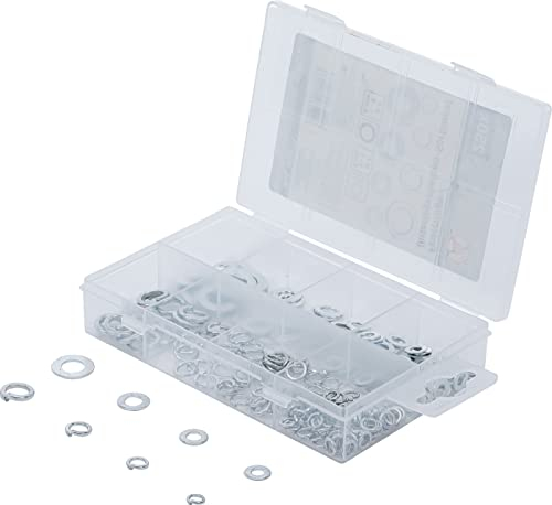 BGS Do it yourself Federringe- / Unterlegscheiben-Sortiment - Ø 4 - 8 mm - 250-tlg. 98073