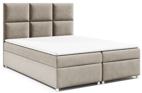 Best For Home Boxspringbett mit Bettkasten Trinity K-13 Bonellfederkern inkl. Topper 200x200 Beige