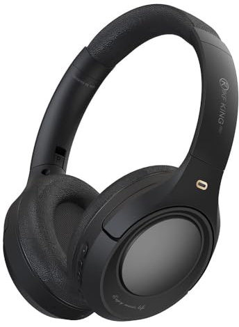 iKF King Pro Hybrid Active Noise Cancelling Kopfhörer, Bluetooth kabelloser Over-Ear mit HD-Mikrofon, 125 Stunden Spielzeit, 6 EQ-Modi, Transparenz-Modus, faltbar for Handys/Laptops/PC (schwarz)