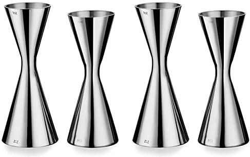 ailill 4 x Bar Jigger Cocktail Doppio Jigger Bar della Barra di Misurazioni 30 / 60 ml, 30 / 45 ml, cocktail frullatore