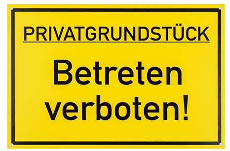 Panneau indicateur FOND DE PROPRIÉTÉ PRIVÉE - entrée interdite !, 1 pce, 30 x 20 cm, 2,7 mm d'épaisseur panneau en PVC avec trous de perçage, panneau FOND DE PROPRIÉTÉ INTERDIT