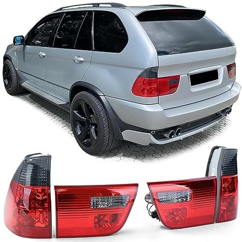 Klarglas Rückleuchten Rot Schwarz Smoke passend für BMW X5 E53 99-03