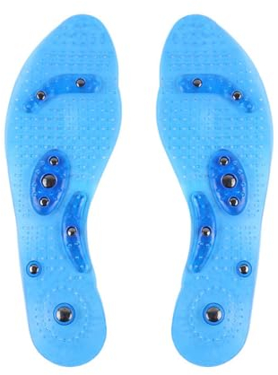 TNSRAY Massage-Einlegesohlen, magnetische Einlegesohlen für Schuhe, magnetisch für Fußpflege, Plantar-Massage für Männer und Frauen, Bequeme Massage-Einlegesohlen für Akupressur, Blau, Größe L