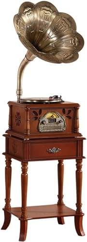 Retro Vintage Wooden Record Player With Speakers & Bluetooth, 3 Speed Vinyl With CD Player, Radio, FM, MP3 USB Recording, AUX IN And Line Out, Can Be Operated By Remote Control