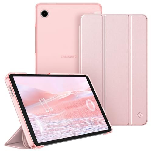 FINTIE Case for Samsung Galaxy Tab A9 8.7 Inch 2023, Ultra Thin Protective Case with Translucent Back Cover for Tablet A9 8.7 SM-X110/X115/X117, Rose Gold
