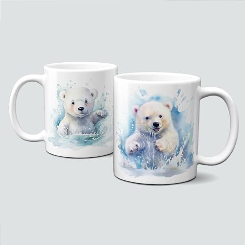 online-hut - Tasse - Kaffeebecher - Lieblingstasse - mit fröhlichem Eisbären - LT-317