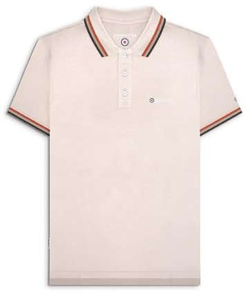 Lambretta Men's Tipped Polo Shirt (Oatmeal) Medium