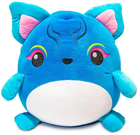 SquishPets - Kuscheltier Big Rycoonce, Plüschtier 30 cm zum Kuscheln und Spielen, blau