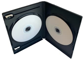 MediaPack4All 14mm Black DVD Case, Double Capacity for CD/DVD Storage (NO TRAY) (1)