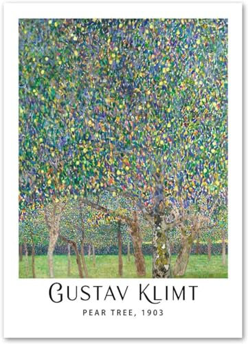 LATAFA Berühmte Gustav Klimt Poster Und Drucke Abstrakt《Birnbaum, 1903》Leinwand Wandkunst Gustav Klimt Malerei Für Wohnzimmer Dekor Bilder 60x80cm Kein Rahmen