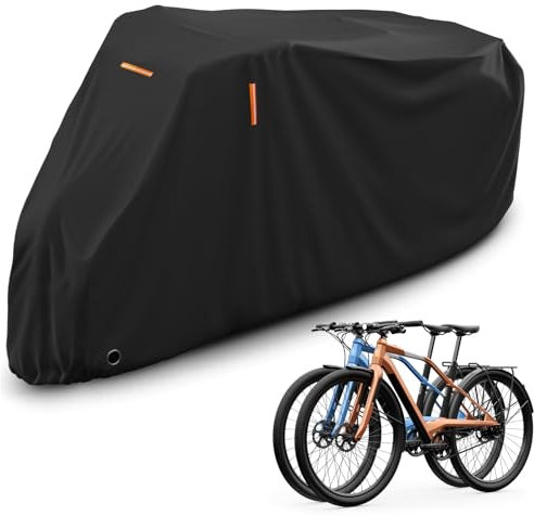 AKEfit Bike Cover, Waterproof Outdoor Bicycle Cover Rain UV Snow Proof with Anti-theft Lock Hole Outside Bike Storage Covers for Mountain Road Electric City Bike-XL for 1, 2 Bike