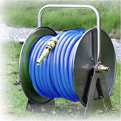 Gartenschlauchtrommel aus Edelstahl – Wand-/Bodenmontage mit Kurbel für einfache Bewässerung – robuste Metall-Schlauchtrommel für Ihre Gartenbedürfnisse