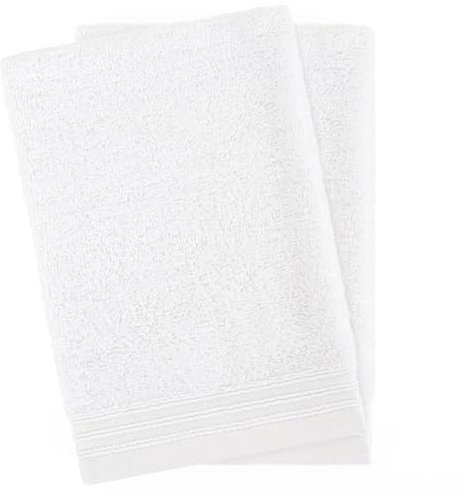 Hammetex 2er Set Waschhandschuh 15x22 cm, 100% Baumwolle mit Waschlappen Waschen Frottier, Superwuschel Weiche Qualität Strapazierfähig, Weiß