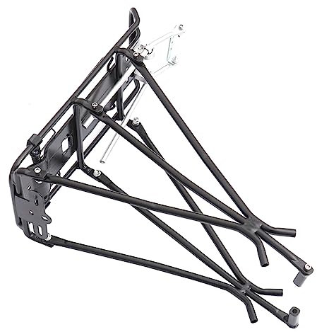 Gepäckträger für Mountainbikes hinterer Stand Fahrrad Frontgepäckträger für Fatbikes Gepäckablagen für Koffer hinteres Regalfach Fatbike Gepäckträger zurück Black BCOATH