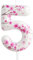 Bougie d'anniversaire en forme de chiffre 5 en fleur de cerisier - Décoration de gâteau d'anniversaire - Fournitures de fête d'anniversaire - Blanc et rose - Thème Sakura - Fournitures de décoration