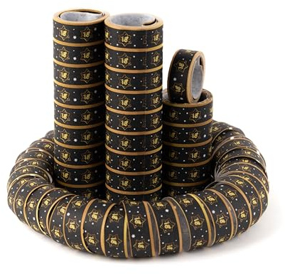 Tiwoca Deko zum 18. Geburtstag – schwarz-goldene Luftschlangen in edler Optik Zahl 18 – Stilvolle Geburtstagsdeko und elegante Geschenkideen für Junge und Mädchen