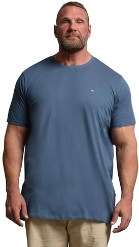BadRhino Big & Tall Storm Extra Long Core T-Shirt - Men's - Plus Size Curve Blue