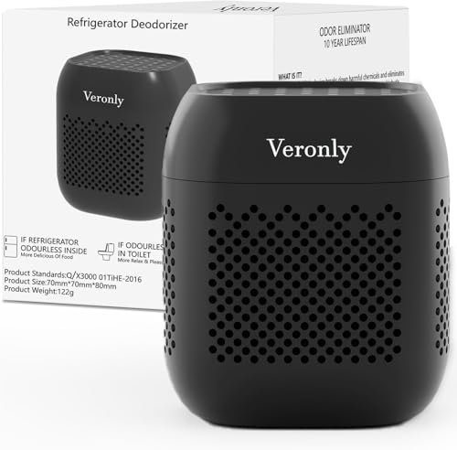 Geruchsneutralisierer Kühlschrank Deodorierer mit Neuer CH-CUT Geruchsvertilger Wirksam Kühlschrank Geruchsentferner Geruchsentferner Hält bis zu 10 Jahre für zu Hause (Schwarz)