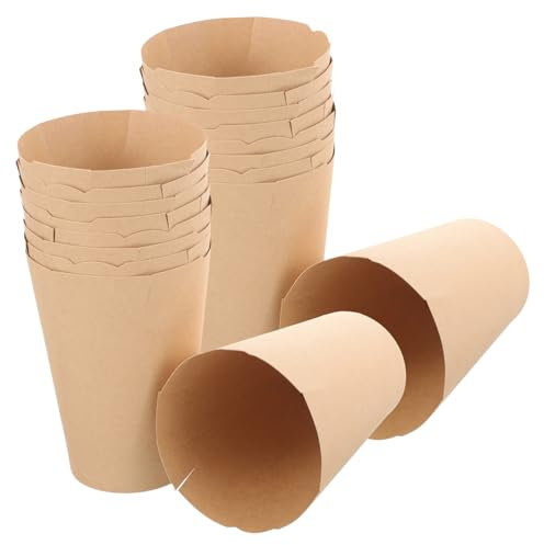 KOMBIUDA 50piezas Copa Kraft Reutilizable para Helados y Snacks Recipientes Biodegradables para Papas y Postres