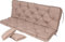 TexDeko® Bankauflage mit Rückenlehne für Hollywoodschaukel 170 x 50 x 56cm Gartenschaukelkissen gemütliche Sitzauflage Gartenbankauflage Polsterauflage wasserabweisend UV-beständig (Beige)