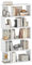 YITAHOME Bücherregal, Industrielles Regal mit Metallrahmen, Hohes Standregal, Offenes Lagerregal, Präsentationsregal, Aufbewahrungsorganizer für Wohnzimmer Homeoffice Schlafzimmer, Weiß