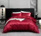 Gezu Housse de Couette Satin140x200cm Vin Rouge Parure de Lit 140x200 Satin Rayé Soie Lisse Soyeux Brillant Microfibre Sets de Housse de Couette 1 Personne avec 1 Taie d'oreiller et Fermeture Éclair