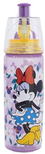Stor Minnie Maus Kinder Trinkflasche 575ml aus Kunststoff mit Trinktülle und Sprühknopf BPA-frei Wiederverwendbar für Kinder