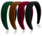 ZOCONE 4 Stück Samt Haarreifen Damen Breit Haarreifen Dicke Weiche Gepolstert Haarreif Elegant Mehrfarbig Nicht Drückt Velvet Hairband für Frauen Mädchen (Schwarz, Weinrot, Grün, Braun)