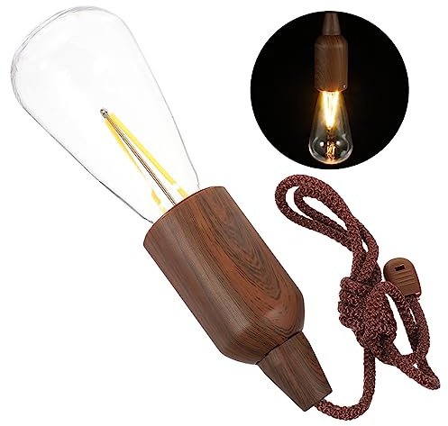 Mikinona Ampoule Suspendue Rétro à Piles Lampe Ampoule De Tente De Camping Électrique Portable Éclairage Ambiance Noël Lumière Décorative Extérieure