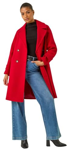 Roman Originals Premium Buttoned Coat for Women UK - Ladies Everyday Autumn Winter Comfy Soft Evening Vacation Work Party Night Out