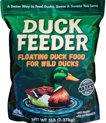 Hapetrails Duck Feeder Floating Duck Food Pellets for Ponds & Parks | Safe Feed for Ducks, Geese & Swans | Floats for Hours | with Niacin | Ditch the Bread, Feed the Revolution (5 lb)
