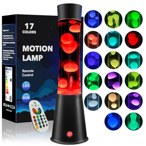 AONESY Grandes Lampes à Lave avec Télécommande : Lampe à Lave Grande LED 17 Couleurs Changeantes | Grandes Lampes à Lave avec Minuterie 12 Heures | Lampe à Lave 15.5 Pouces Violet/Noir/Bleu