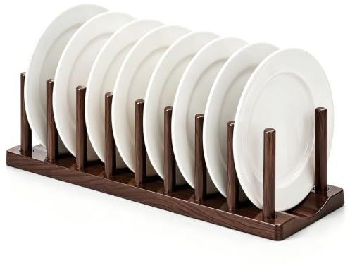 Berglander Dish Rack 35.6cm, Adjustable Vertical Plate & Lid Organizer for Kitchen Cabinet or Countertop, Drying Stand for Dishes, Cutting Boards, Pots, Lids, Cups, Bakeware & Books