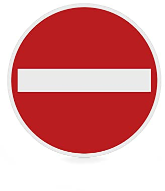 Verkehrsschild Verbot der Einfahrt – Aluminium, retroreflektierend, 60,0 cm Ø - DIN 67520 und DIN 6171 - RAL-Gütezeichen – Zum Verschrauben - StVO - Nr. 267