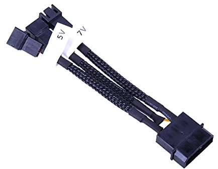 Phobya Adapter 4Pin Molex auf 3Pin 5V/7V/12V 10cm - Schwarz Kabel Lüfterkabel und Adapter