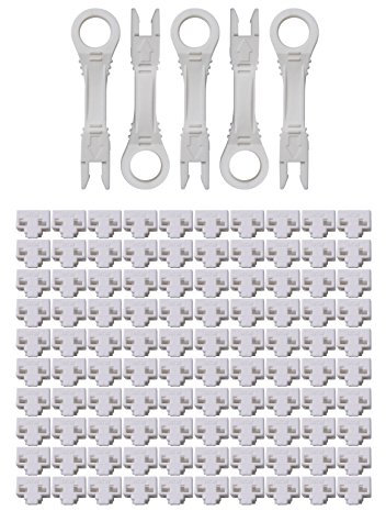 NTW RJ45 Port Blocker & Dust Cover, Network Port Lock, Ethernet Port Protector, LAN Cable Lock, Secure RJ45 Connector with Color Coded Keys, TAA Compliant, 100 Locks