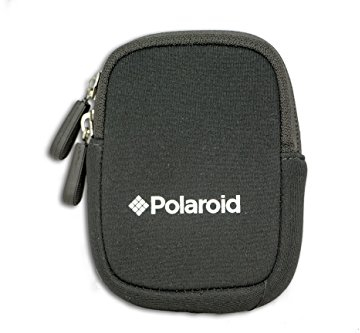KING OF FLASH Black Polaroid Double Zip Small Clip On Camera Pen Drive Gadget Universal Case Pouch