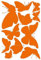 wandtattoo-factory Aufkleber Schmetterlinge 11Stück - einfarbige Sticker Wandaufkleber Sticker - Farbe: Orange