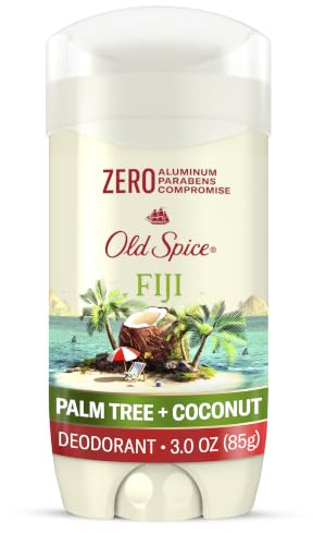 Old Spice Aluminum Free Deodorant for Men, 24/7 Lasting Freshness & Long Lasting Scent, 24/7 Sweat & Odor Protection, Fiji with Palm Tree + Coconut Scent, 3.0 oz