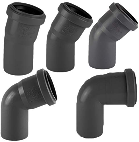 MegaHaustechnik HT Bogen Winkel 30° Grad Rohr Außendurchmesser 110mm 11cm DN110 DN100 Steck Muffe Gummi Dichtung Kanalrohr Abwasser Abfluss Leitung Lüftung HTB Fitting Entwässerung Kunststoff PP grau