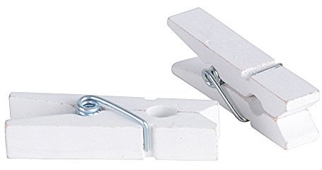 AONER 100 pz Mini Mollette Bianche Legno Mollettine Decorative per Foto Biglietti Scrapbooking Matrimonio Feste 3.5 * 1 * 0.7cm