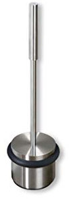 PHOS Design, TSB90-75G275, Modell Motel One, Boden-Türstopper mit Gummi-Ring und Griffstange, Edelstahl Vollmaterial, gebürstet, Gewicht 4 kg, Fensterstopper, Türhalter schwer