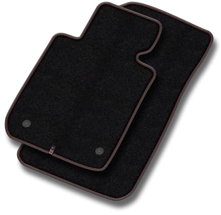 MOTOS Premium Velours-Fußmatten passend für Audi TT II 8J 2006-2014 - Premium, Leder, Rot fußmatten Auto - Erleben Sie neuen Fahrkomfort mit einem Automatten Satz für Ihr Auto